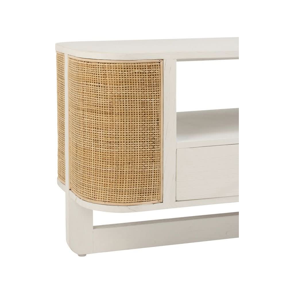 TV-Lowboard Exotisches Holz Rattan