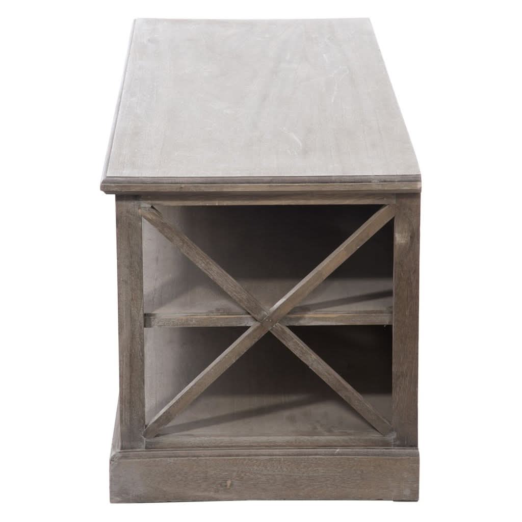 Meuble TV Bois Gris Avec Paniers - Designix