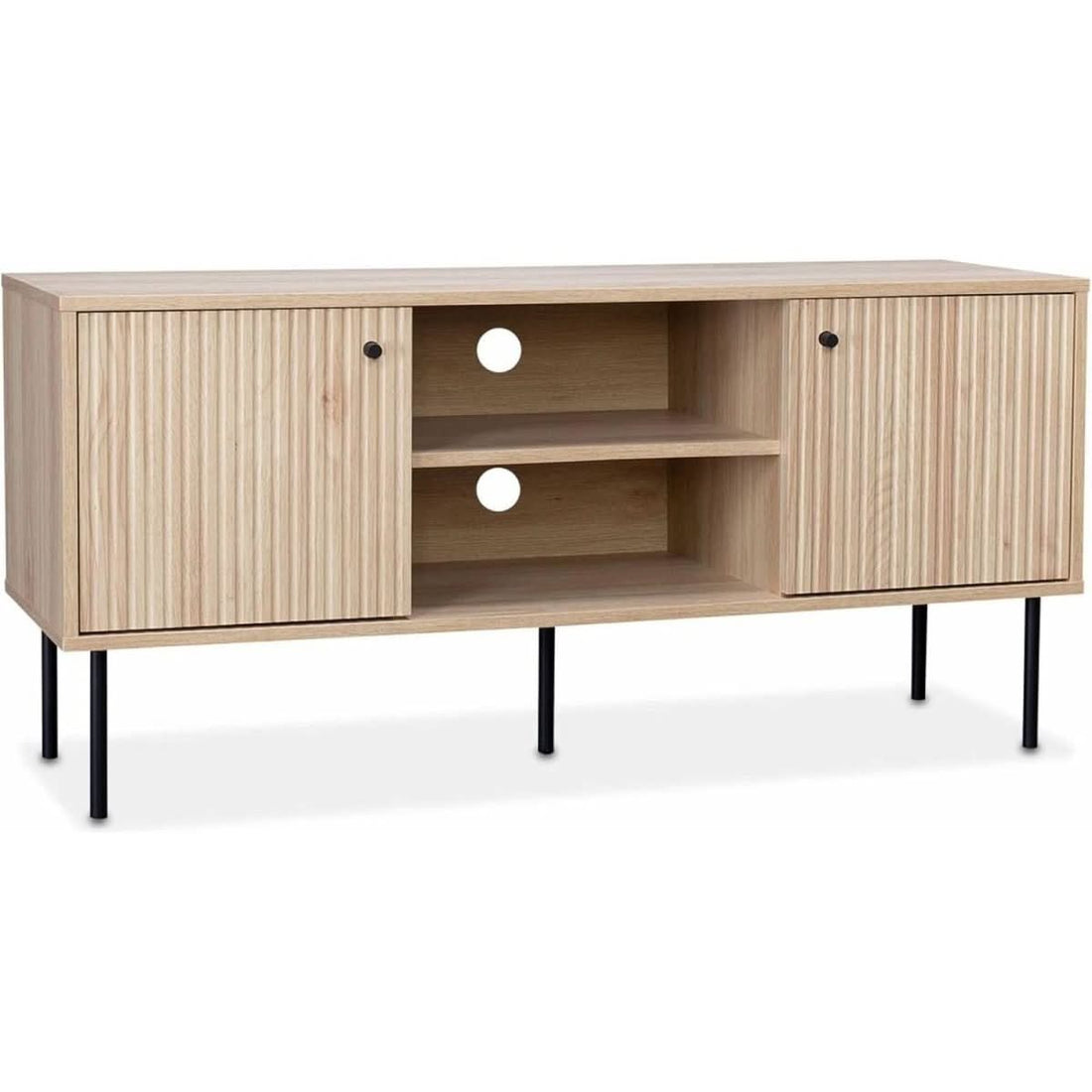 TV-Lowboard aus geriffeltem Holz | Quint