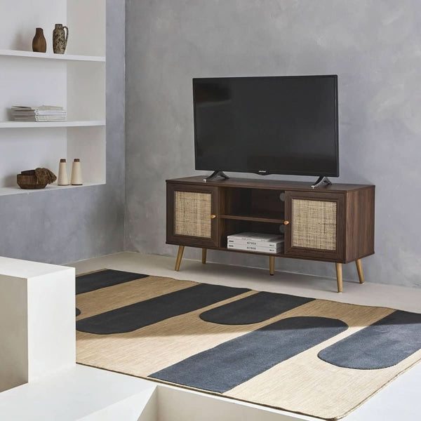 TV-Board Geflecht Dunkles Holz | Yumi