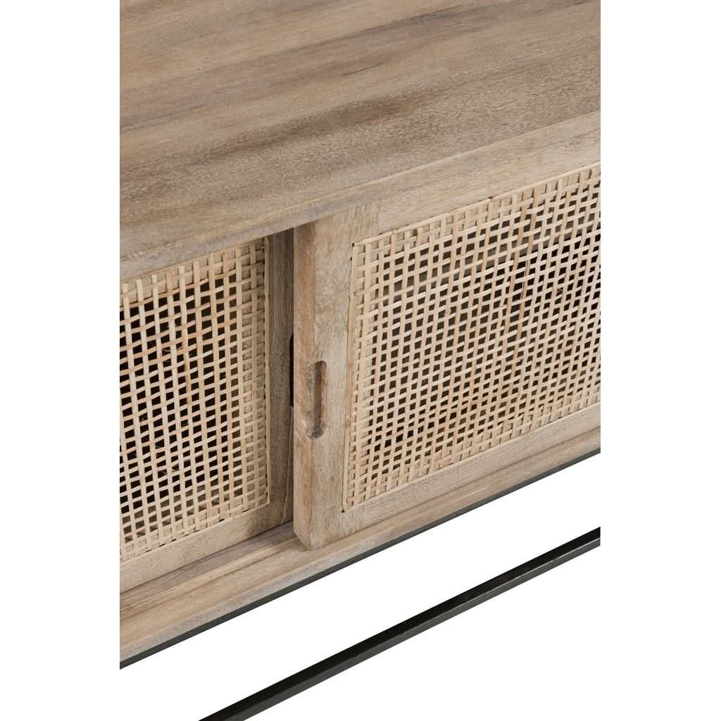 TV-Lowboard Rattan Holz Natur