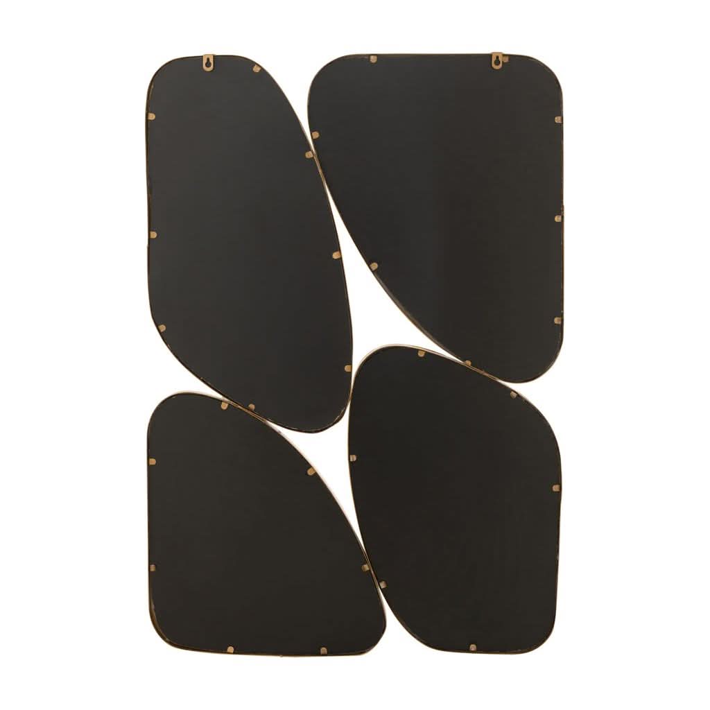 Goldener Spiegel Eisen Glas 4 Teile