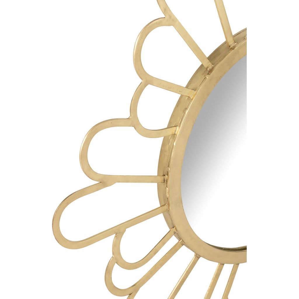 Blumenspiegel Metall Gold