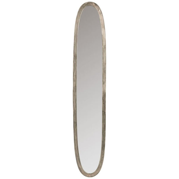 Miroir Grand Ovale Aluminium Vintage