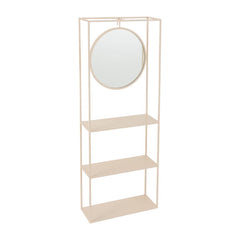 Beige Metallspiegel mit Ablage