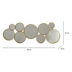 Miroir Métal Or Design 9 Cercles