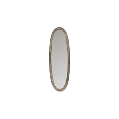 Ovaler Spiegel Aluminium Glas Antik