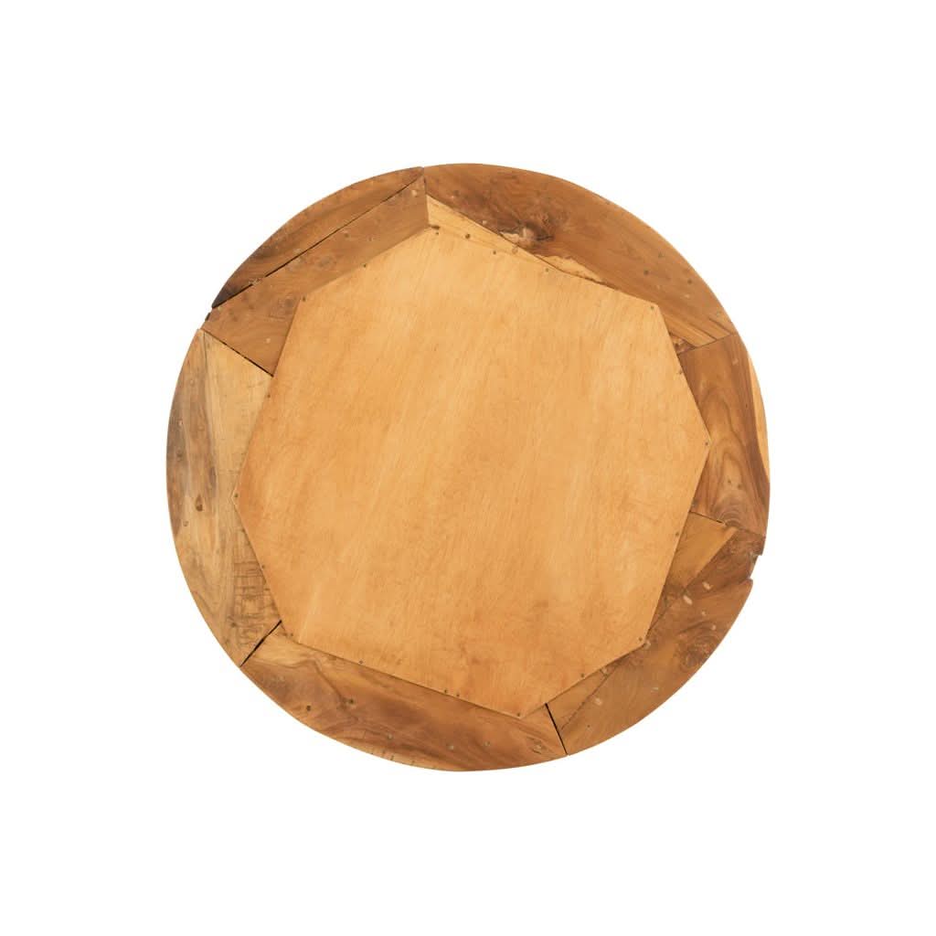 Miroir Rond Bois Teck Naturel - Designix