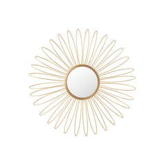 Runder LED-Spiegel Metall goldfarben