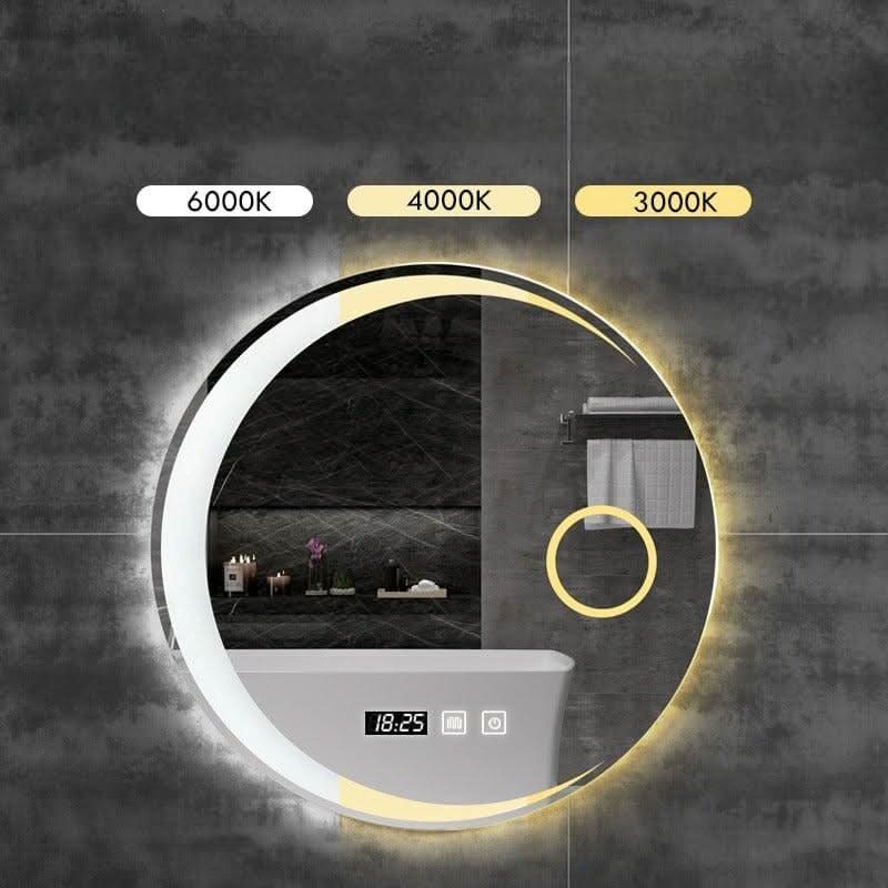Miroir Rond Salle de Bain | Lueur de Lune - Designix Miroir Diamètre 40cm