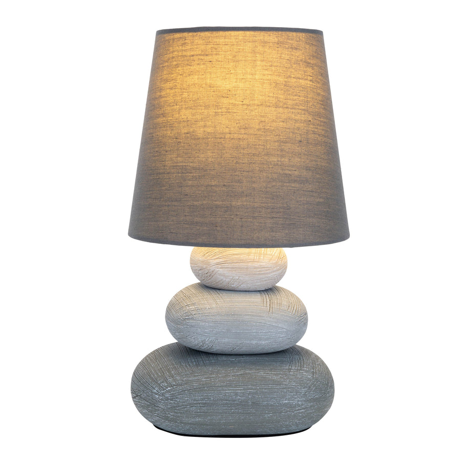 Lampe à poser Stoney grise, tissu (3045216)