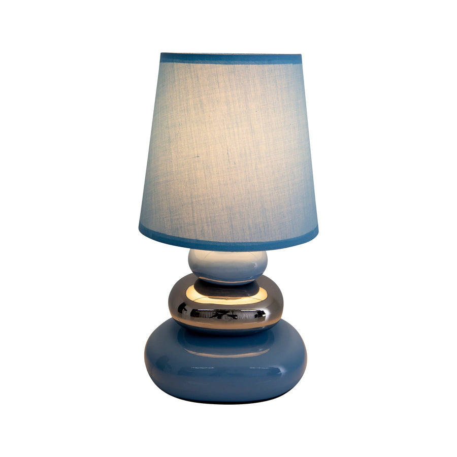 Lampe à poser Stoney bleu, tissu