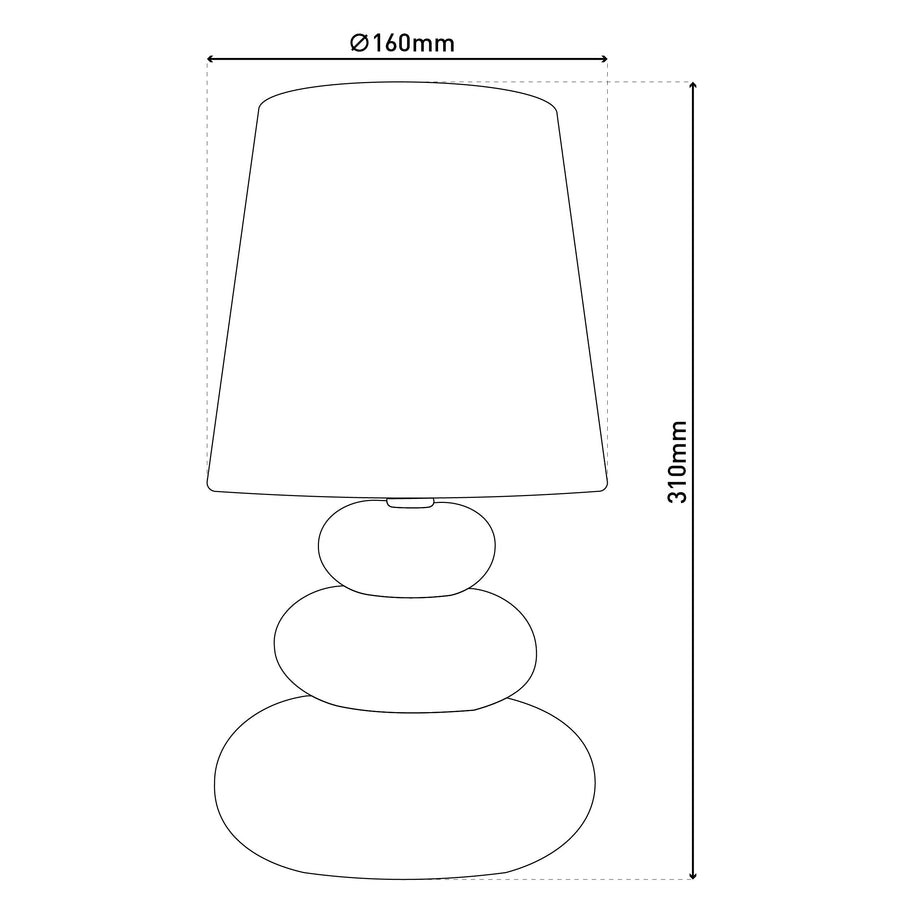 Lampe à poser Stoney bleu, tissu