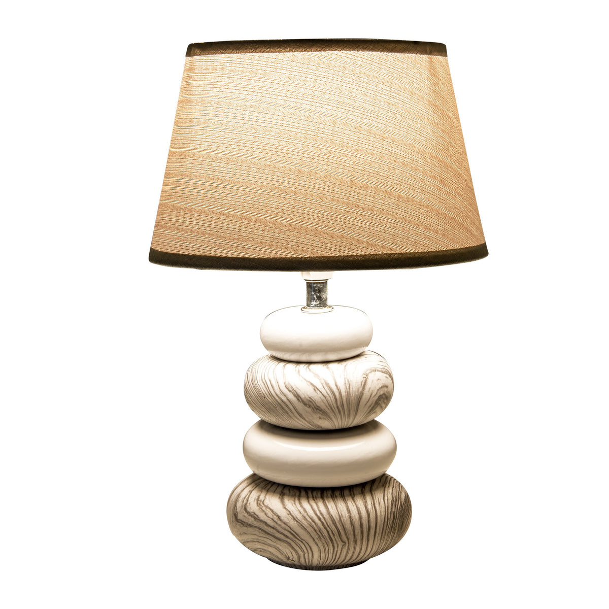 Lampe à poser Stoney grise, tissu (3179316)