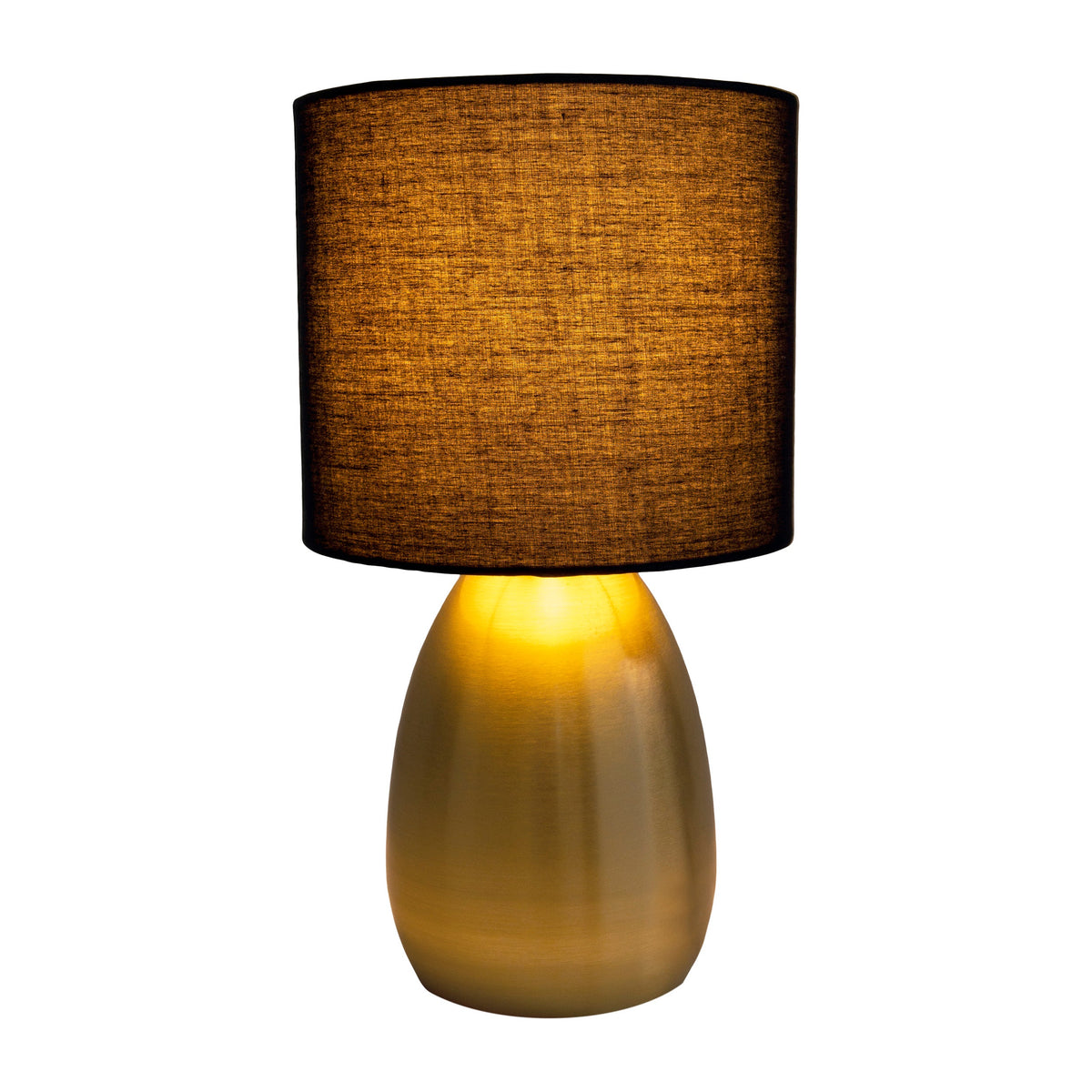 Lampe à poser Aurum dorée, tissu