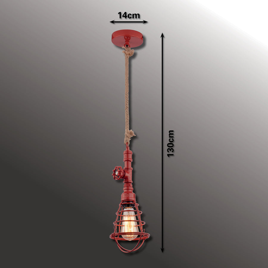 Suspension Regia rouge, H 130 cm