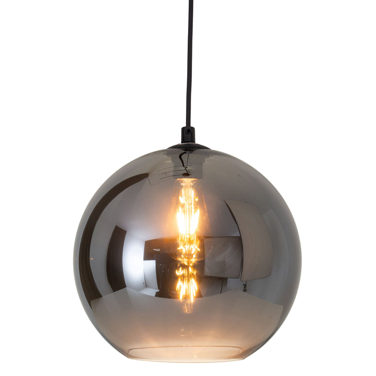 Suspension Vaso anthracite, verre, H 125 cm