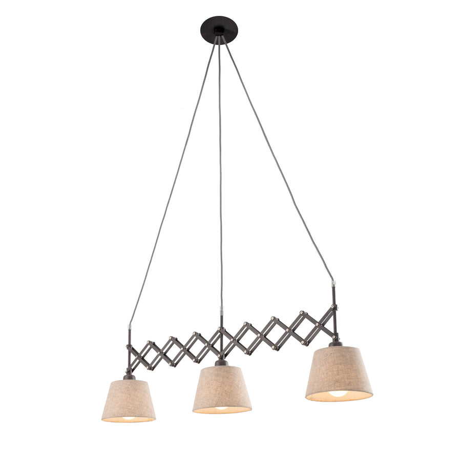 Suspension Adrienne bois, tissu, H 130 cm