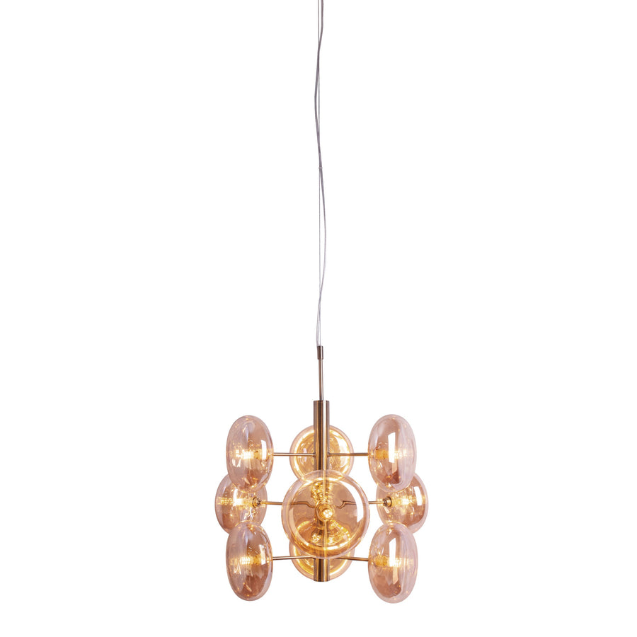 Suspension Orion ambrée, verre