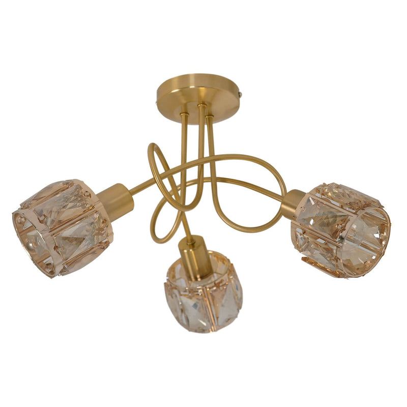 Plafonnier Josefa doré, verre, Ø 38 cm