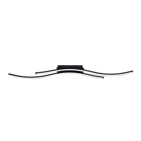 Plafonnier Onda noir, L 96 cm