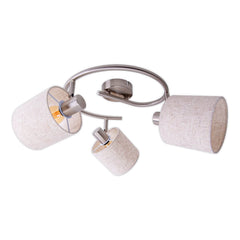 Plafonnier Maron bois, tissu, Ø 52 cm