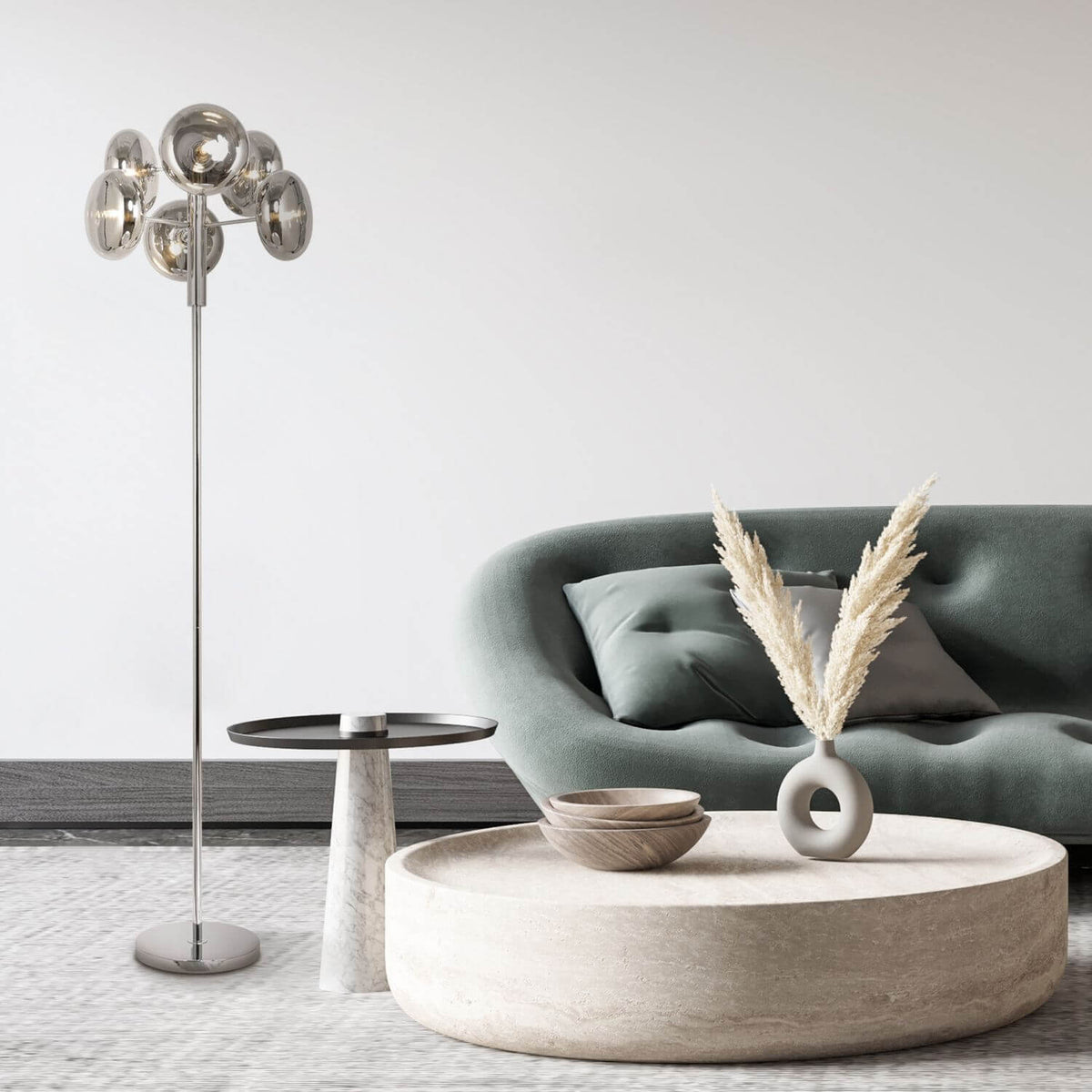 Lampadaire Orion anthracite, verre