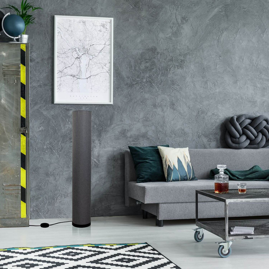 Lampadaire Beate 3 lumières gris