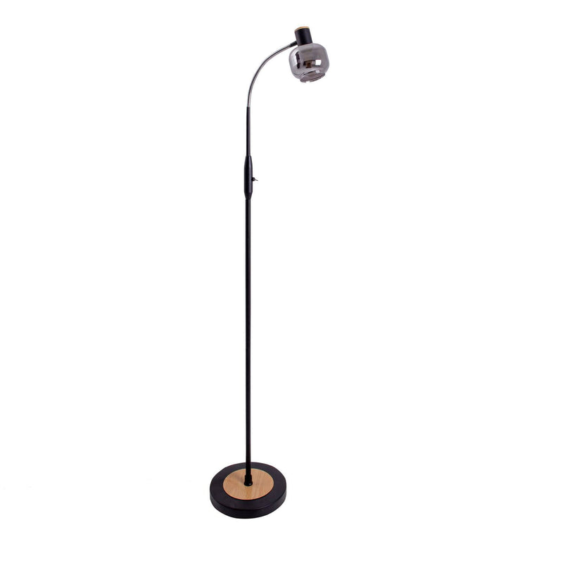 Lampadaire Fumoso noir, verre