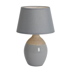 Lampe à poser Talia blanche et grise, tissu