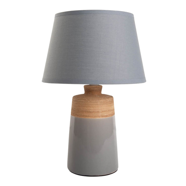 Lampe à poser Talia grise, tissu
