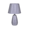 Lampe à poser Simply Ceramics argentée, tissu