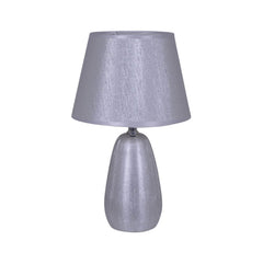 Lampe à poser Simply Ceramics argentée, tissu