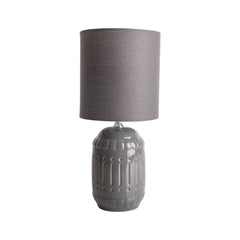 Lampe à poser Erida grise, tissu
