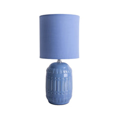 Lampe à poser Erida bleu, tissu