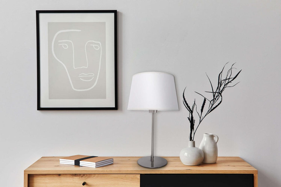 Lampe à poser Bologna beige, tissu
