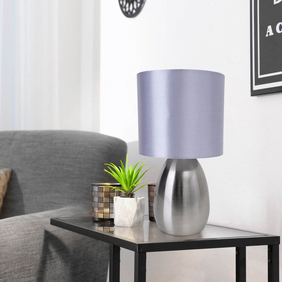 Lampe à poser Aurum grise, tissu