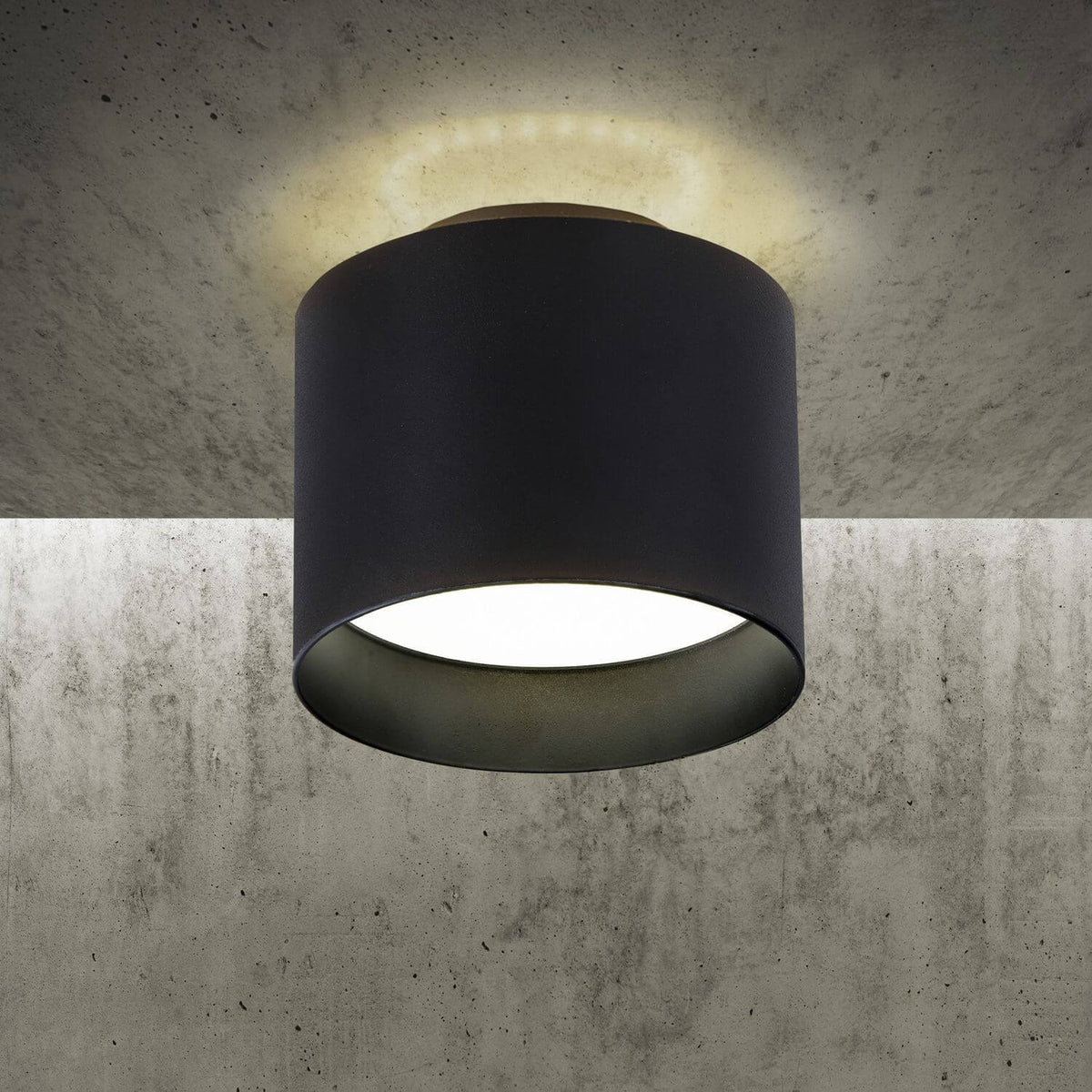 Plafonnier Trios noir, Ø 10 cm