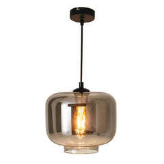 Suspension Vaso anthracite et fumée, verre