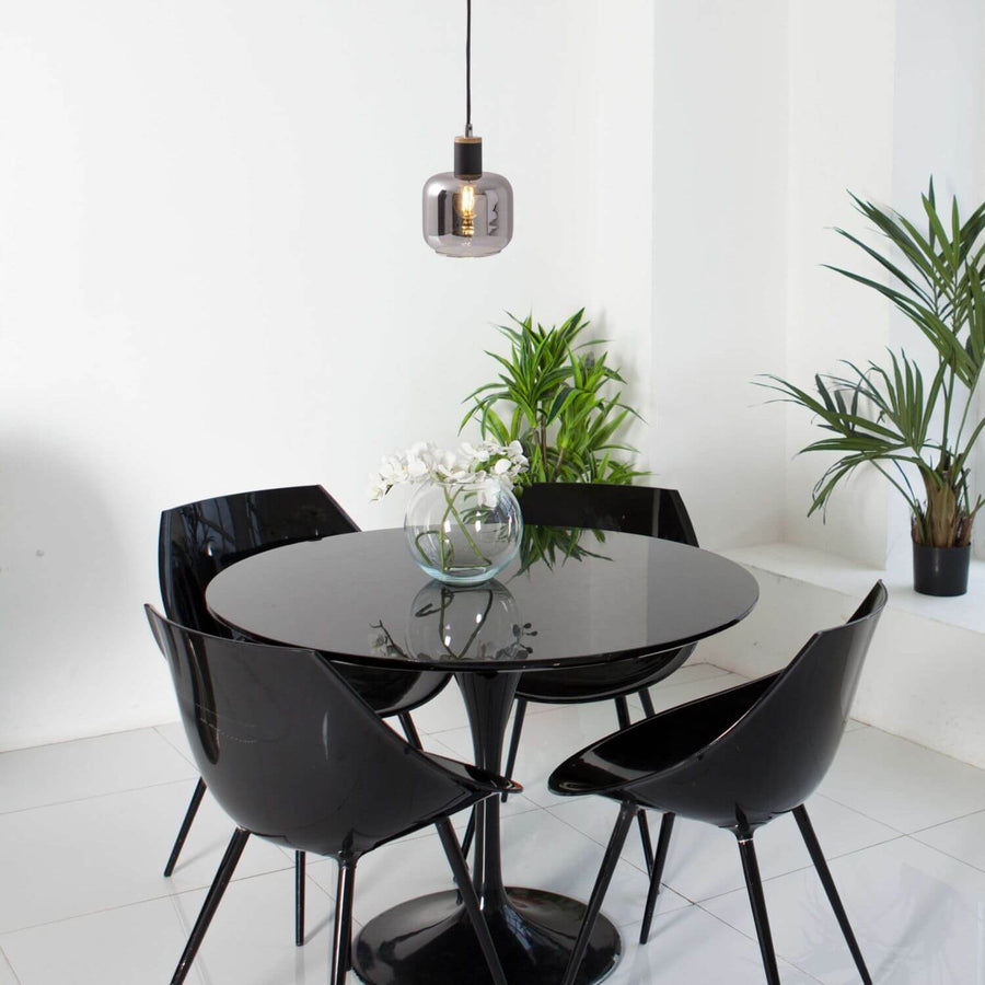 Suspension Fumoso noire, verre, H 120 cm (6116622)