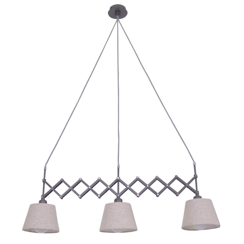 Suspension Adrienne bois, tissu, H 130 cm