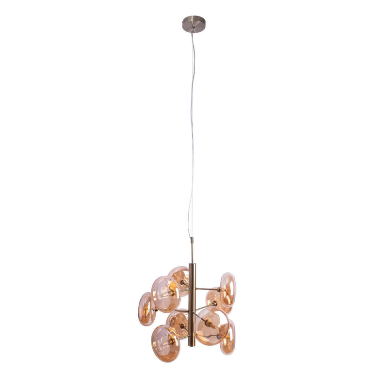 Suspension Orion ambrée, verre