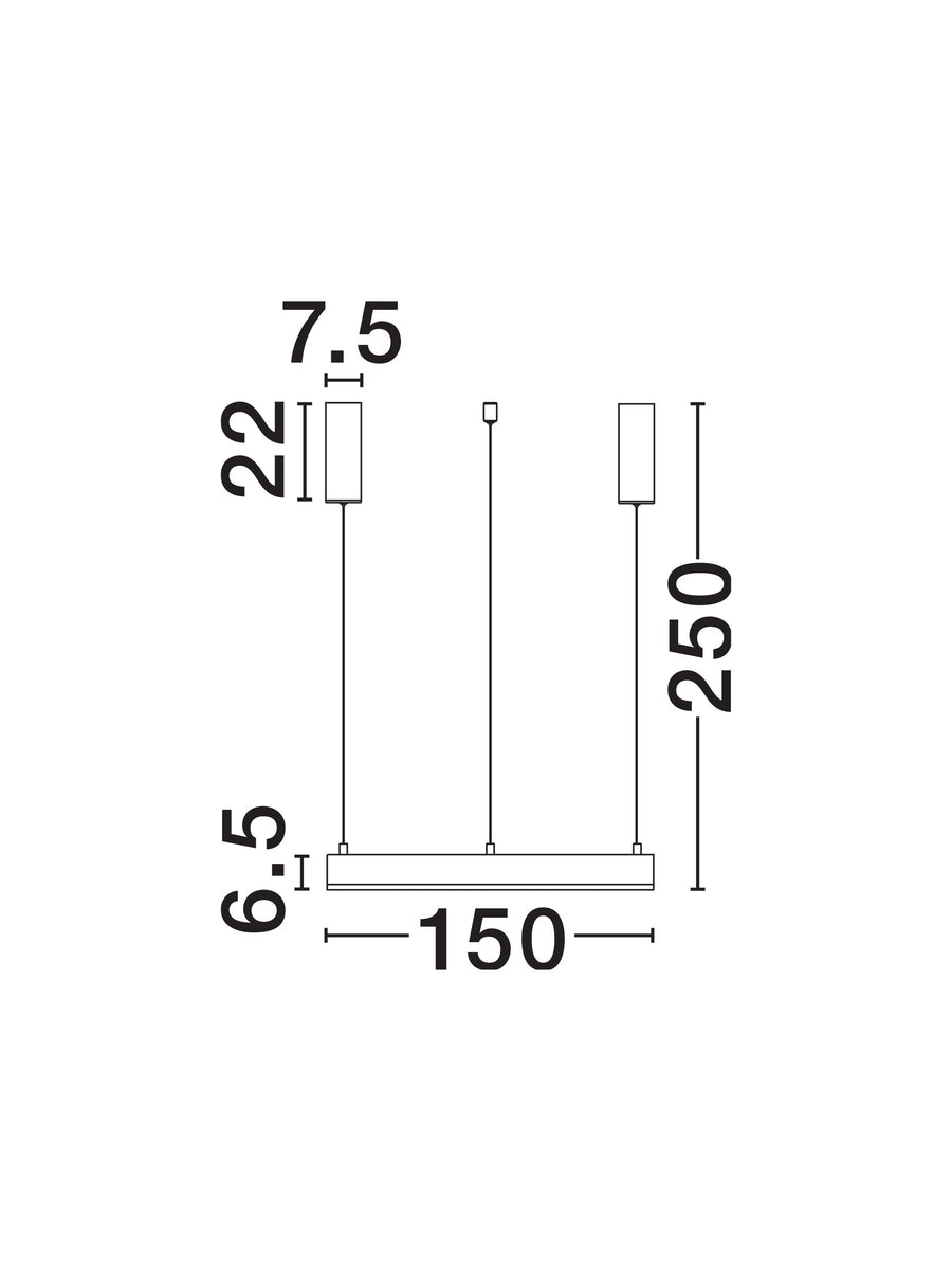 Suspension Motif noire, H 250 cm (9530222)