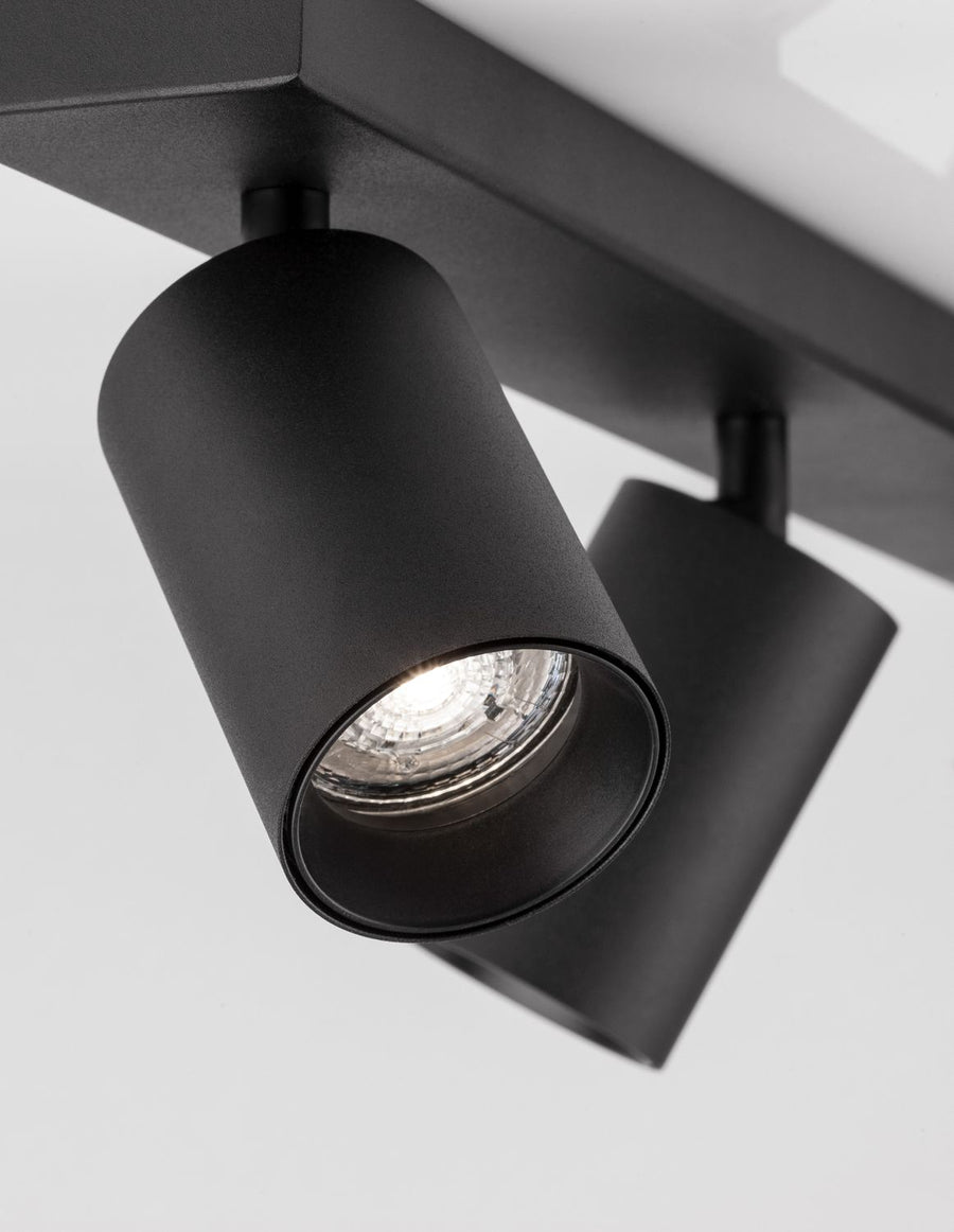 Plafonnier TOD 3 lumières noir, L 55 cm