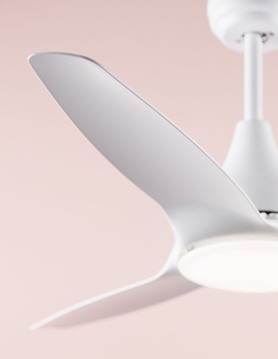 Ventilateur de plafond lumineux Samoa blanc, verre