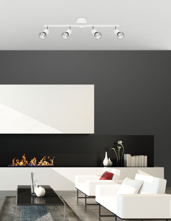 Plafonnier Base 4 lumières blanc