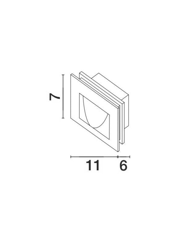 Applique extérieure Krypton grise, L 11 cm