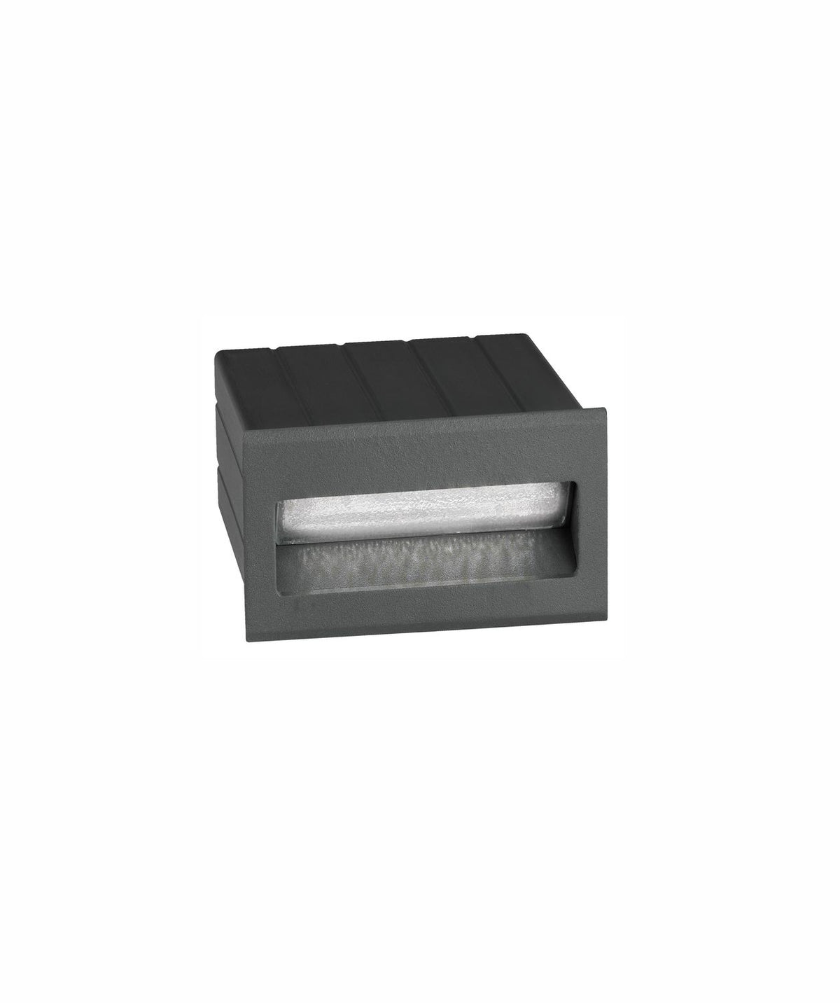 Produit de face sur fond blanc, boîtier gris anthracite et diffuseur strié