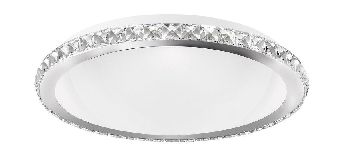 Plafonnier Palermo 2 lumières chromé, cristal