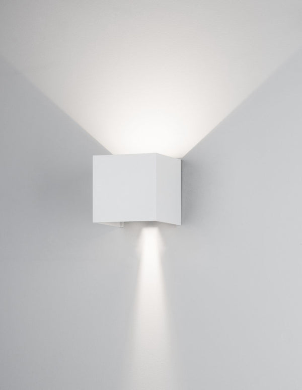 Applique extérieure Como blanche, verre, H 11,2 cm